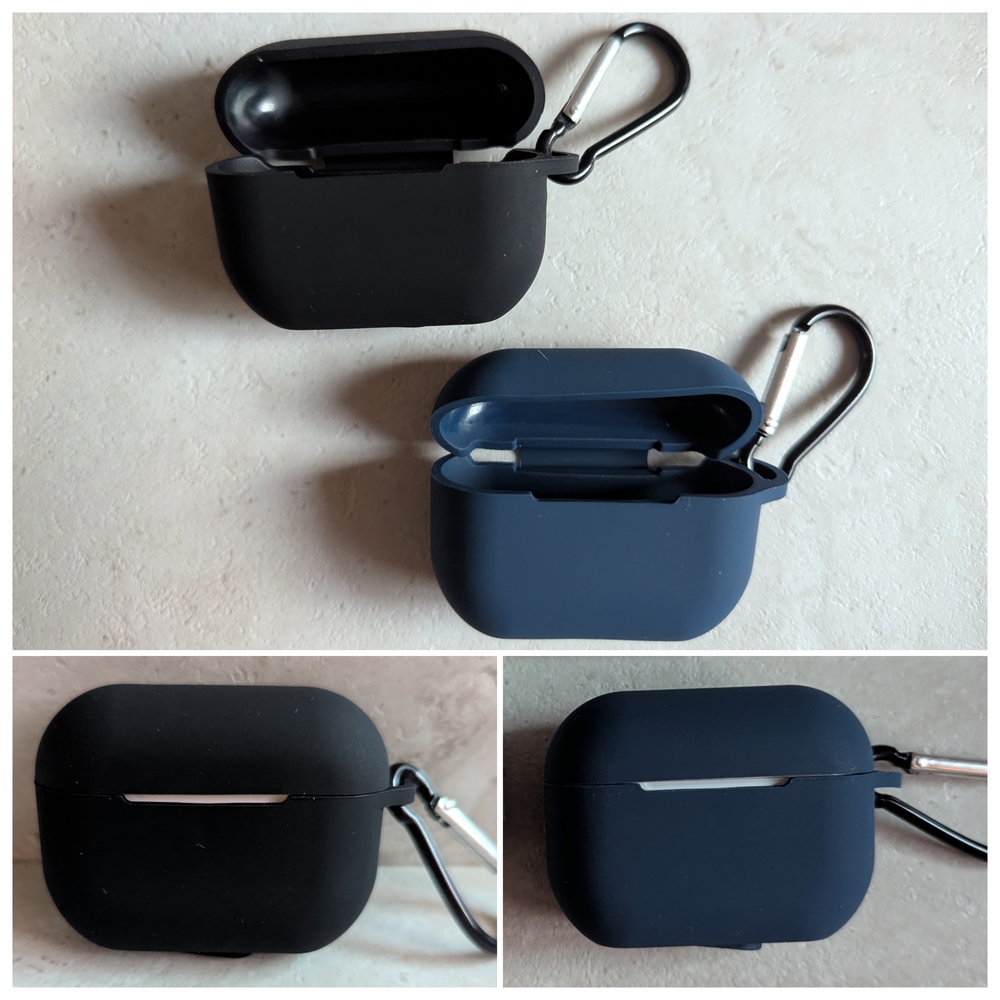 Black and Blue AirPods Cases with Carabiners